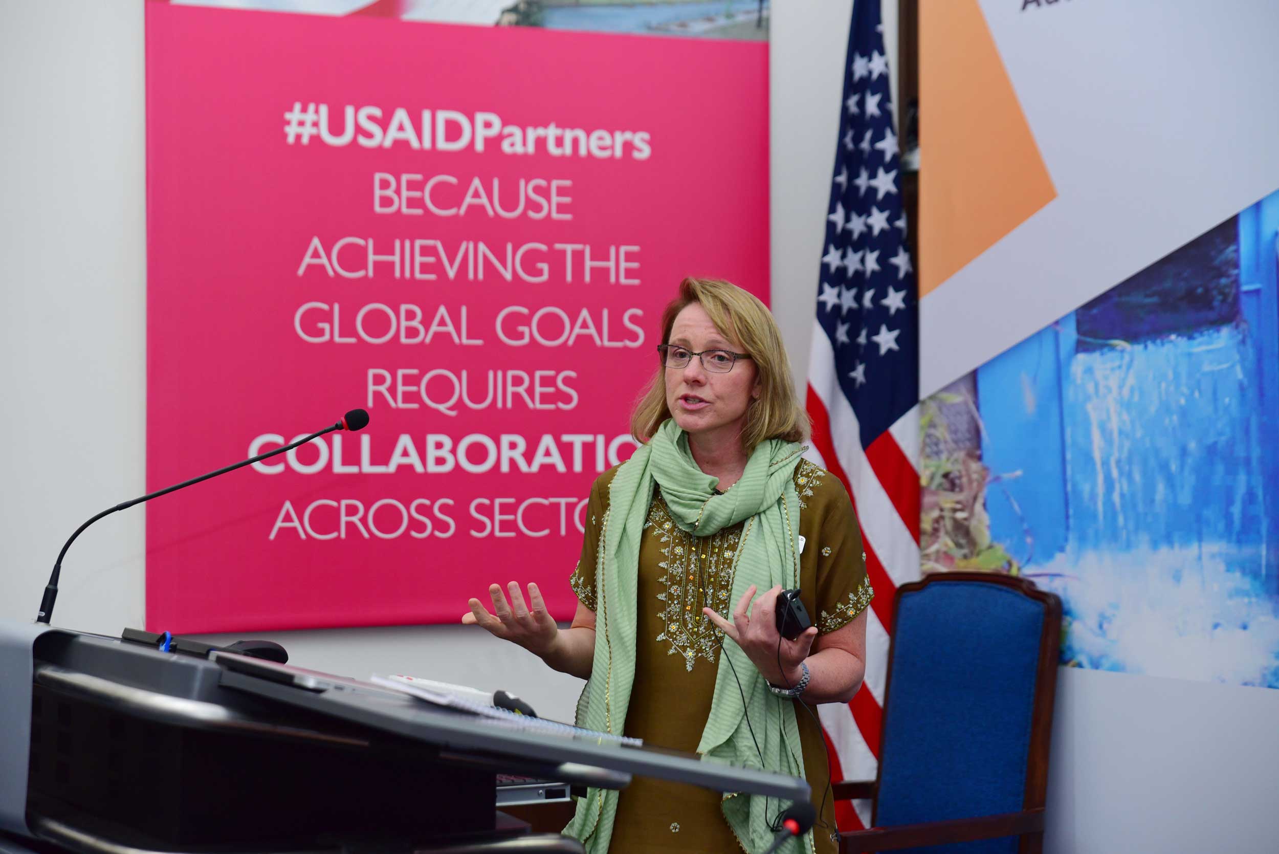 Prof. Kendra Sharp facilitates a workshop in Islamabad, Pakistan.