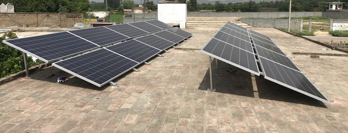Solar installation at remote location (Sakhakot) in Northern Pakistan.