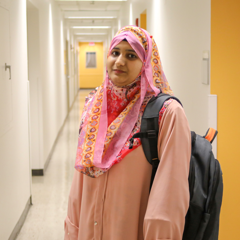 Shazmina on ASU's campus near her lab
