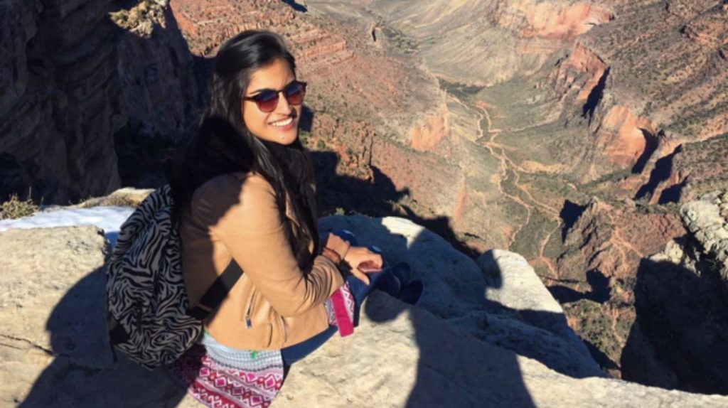 Maham at the Grand Canyon during here exchange visit to the U.S.